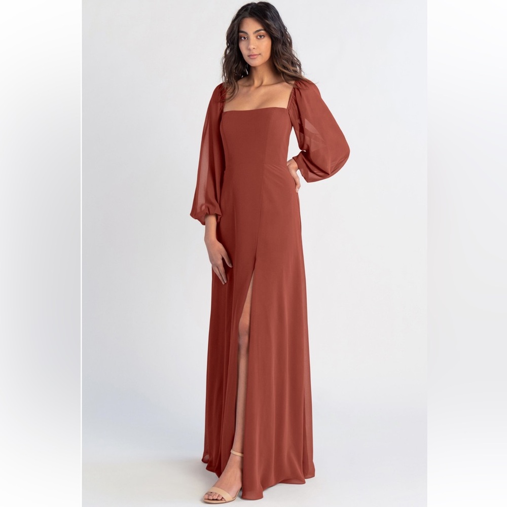 Jenny Yoo Dusty Rose/Terracotta Long Sleeve Dress- NWT